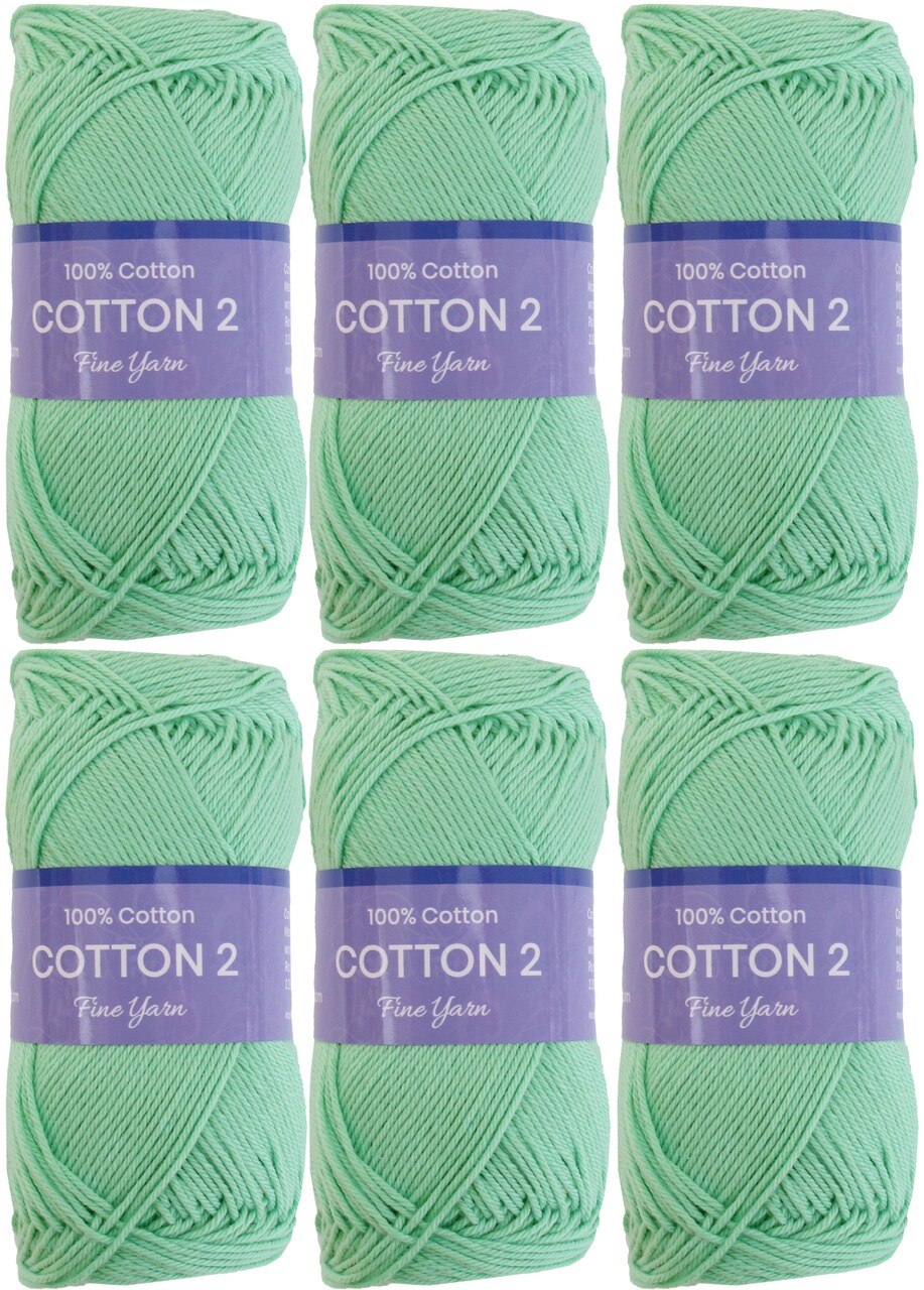 Threadart 100% Pure Cotton Crochet Yarn Size 2 | 50 gram Skeins |165 yds per Skein | Fine #2 | Singles, 3 Packs, & 6 Packs